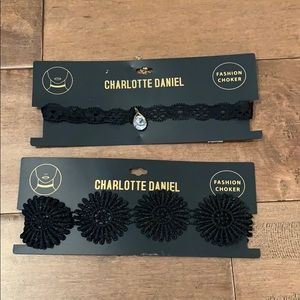 2 black chokers (brand new)